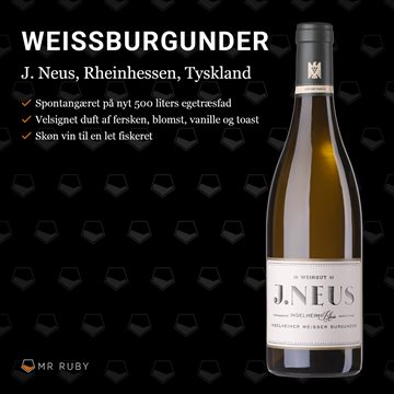 2018 Weisser burgunder, Ingelheim, J. Neus, Rheinhessen, Tyskland